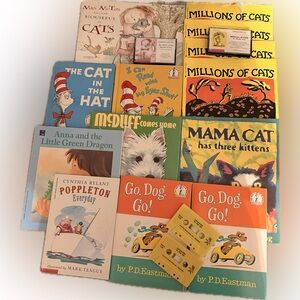 Book Lot of 13 Children’s Books Cats, Dogs, Read a long Teacher Classroom
